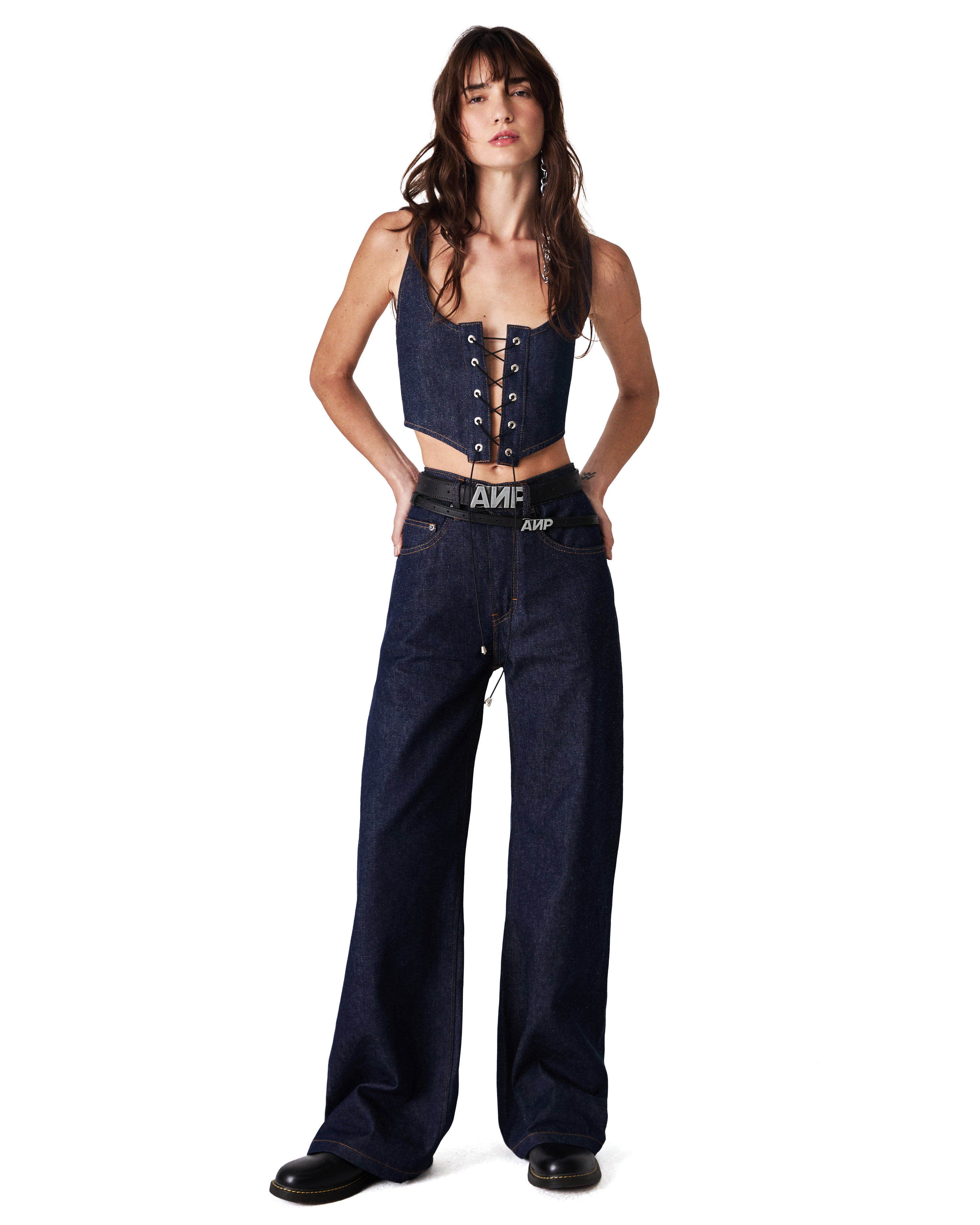 Calça Wide No Wash Blue